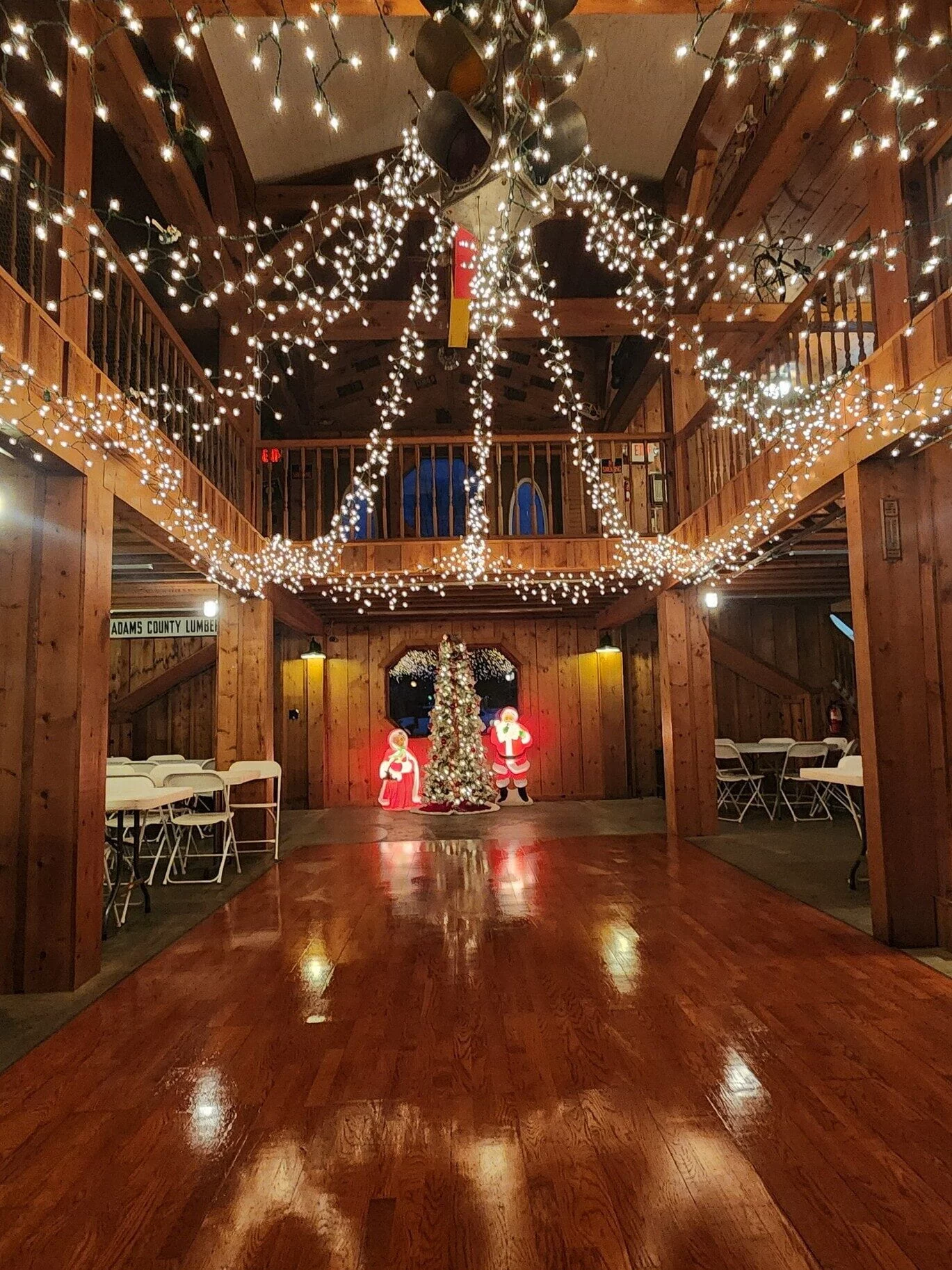 The RiverBarn interior prepared for an event